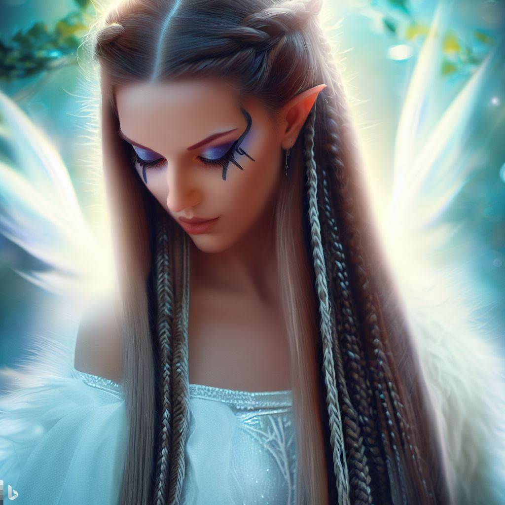 ChristianG1984_'s tweet photo. #bingimagecreator

Prompt:
A real photo of a picture-perfect mystical woman, who is a mixture of elf, fairy and angel. She has long straight hair with braids. Her eyes are shining and glowing magically. She wears a long fairy-like feathery magical robe. She has white ... https://t.co/9ivgCvbOPI
