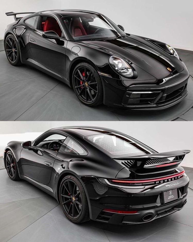 2021 #Porsche 911 Carrera S in Black over Bordeaux Red 🖤