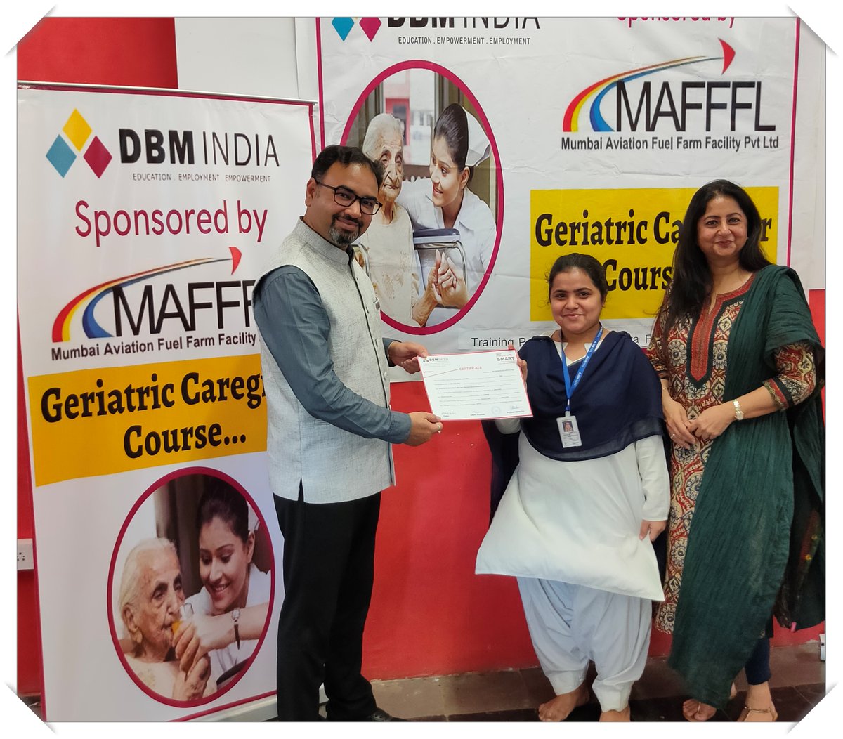 MAFFFL_Mumbai's tweet photo. Certificates were awarded on 29.03.2023 for the batch of Geriatric Caregiver Course which started in September 2022 under #MAFFFL #CSR thru implementing agency Navasrushti International Trust (#dbmission). MAFFFL wishes all the best & success in their career! https://t.co/CJ0l3ISlGY