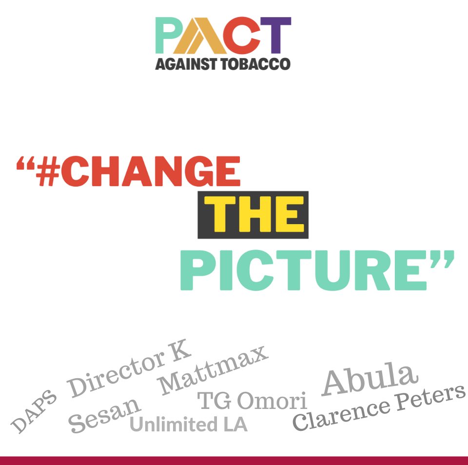 adjete_george's tweet photo. @LASUOfficial In Nigeria Over 80,000 people die of Tobacco related illnesses each year and yet our music and entertainment videos still glamorize tobacco usage &amp; keeps indoctrinating young people and adolescents.

This is a call to Change the picture to save our future #ChangeThePicture #PACT https://t.co/eOGve5oXIQ