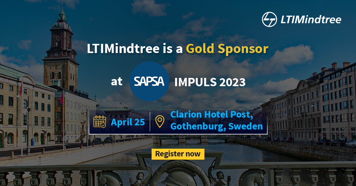 ltm_ofcl's tweet photo. #LTIMindtree is coming to Gothenburg to this spring's largest SAP event in Sweden, #SAPSA Impuls 2023 on April 25th. Let's build a timeless enterprise, together with #SAP. Join our team of experts 👉https://t.co/aQPON4ULAV

#LTIMindtreeXSAPSAImpuls2023 #TimelessEnterpriseWithSAP https://t.co/kOLLV9U3Hm