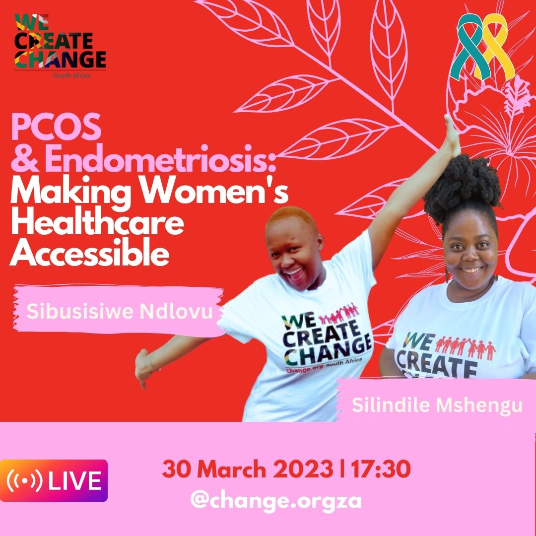 ChangeorgSA's tweet photo. Join us today as we unpack PCOS & Endometriosis. #WeCreateChange's @slindymd & @angela_ndlovu23 have started petitions for government to train healthcare workers about the conditions, and launch mobile clinics dedicated to women and people who menstruate.
https://t.co/YTERUt1ZPO https://t.co/XX5BbPuiWz