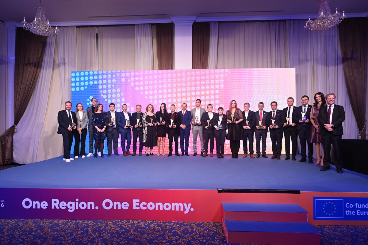 🎉Congratulations to the 🏆 winners! The 🇪🇺#EU supports the Western Balkans 6 Chamber Investment Forum @wb6cif awarding the best businesses and their contribution to advancing and promoting regional economic integration. #CommonRegionalMarket