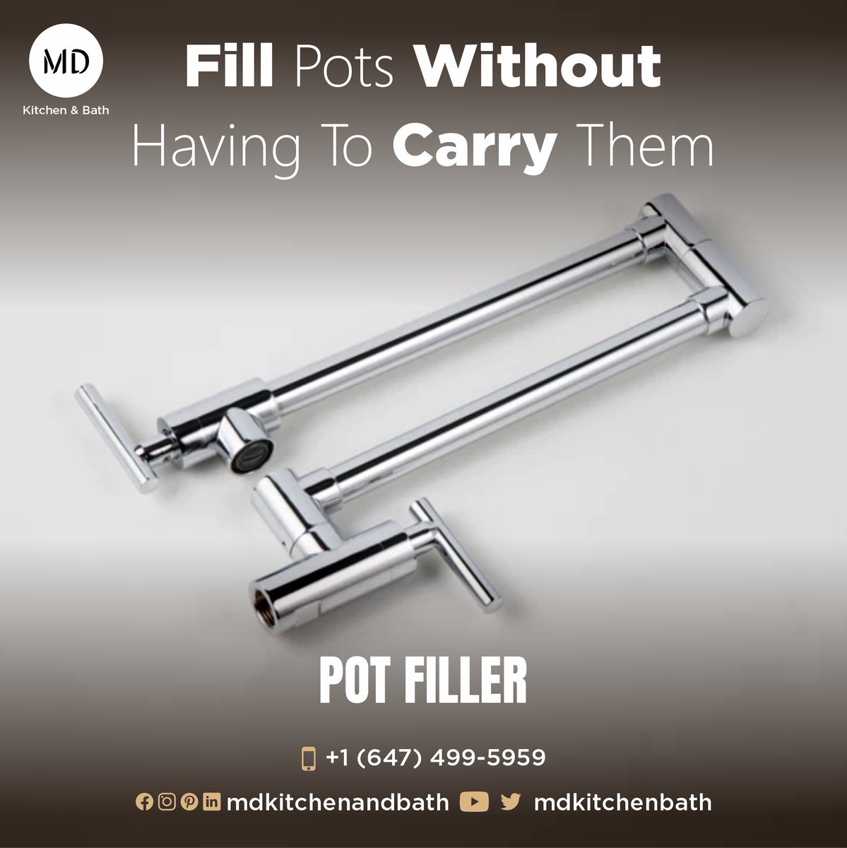 A pot filler is a faucet, fill pots with water without having to carry them from the sink.
.
.
.
#PotFiller #PotFillerFaucet #Faucet #KitchenFaucet
#KitchenTap #KitchenSink #SaveTime #SaveEnergy
#KingstonFaucet #KingstonKitchen #KingstonRenovation #MDKitchenandBath