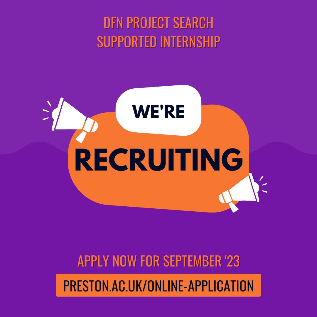 DFNPS_Preston's tweet photo. We're Recruiting!

Do you know someone:
✅ 16-24 years old with EHC Plan
✅ Ready to enter the world of work
✅ Willingness to independently access public transport

Tell them to apply now!
https://t.co/0PS51lAfFo

@LancashireCC @LancsPolice https://t.co/HwatmYeRSM