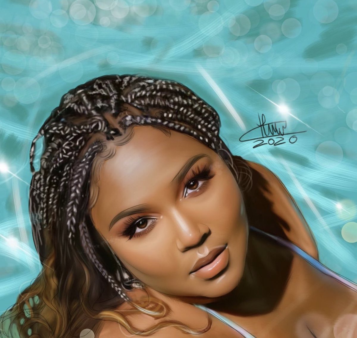 HIXMARNDARR's tweet photo. Hold on I’ve painted @lizzo three times 😭 I love her so much ✨🫶🏼✨ https://t.co/p0MMgnkFMu