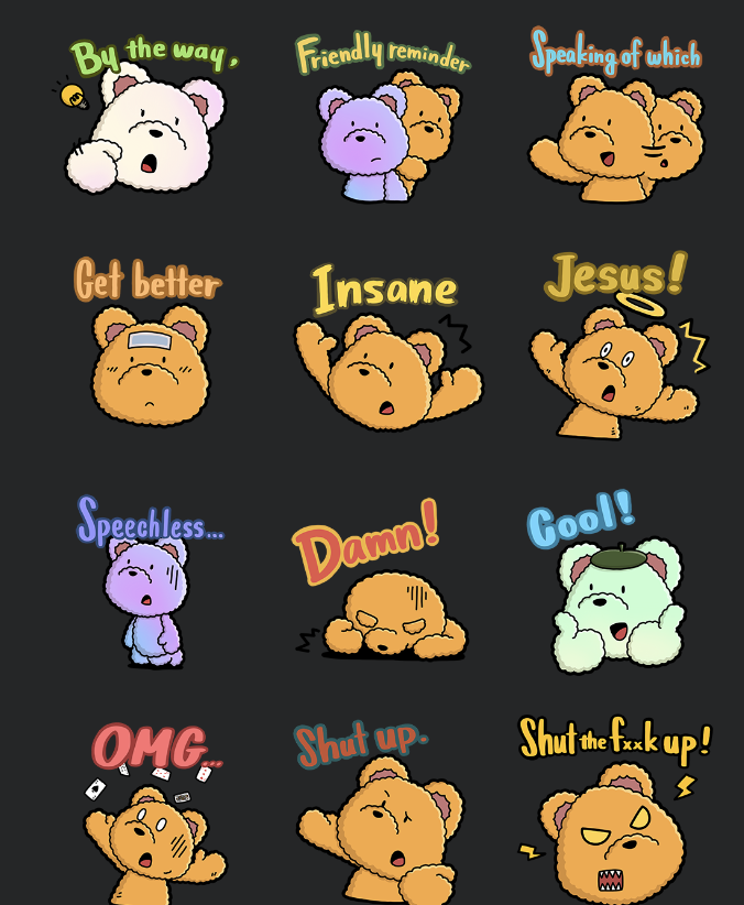 theonlyonekanta's tweet photo. 鳥肌が立つぐらい有益なLINEスタンプ。

「Goosebumps」

日本一わかりやすい文法参考書「The Egg」に出てくるクマがLINEスタンプでも大活躍。「英語はイメージと覚えると分かりやすい」を最大限まで体現しています。

少しでも日常生活にネイティブフレーズを取り入れたいという想いで制作しました！ https://t.co/9bsctQTvEd
