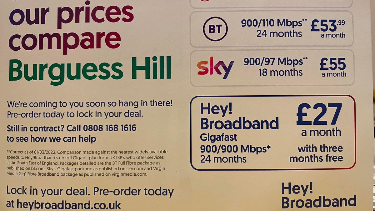 Nat9782's tweet photo. @HeyBroadband Are you aware you’ve tried to get new custom from a town where you haven’t even bothered to spell the name properly on your leaflets! https://t.co/v8Chd0Rtzx