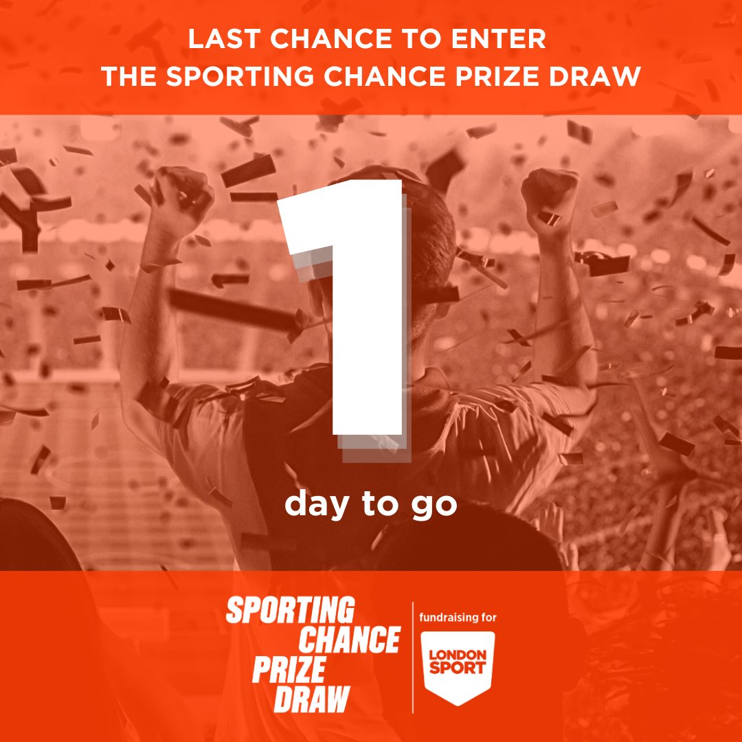 ⚠There's ONE day left to get your tickets for 
<a href="/SportingDraw/">Sporting Chance Prize Draw</a> for a chance to win amazing prizes: Paris Olympics tickets, golf, skiing...

100% of funds raised will support Londoners live longer, healthier and happier lives.

You can buy your entries here: bit.ly/3ZcFcHA