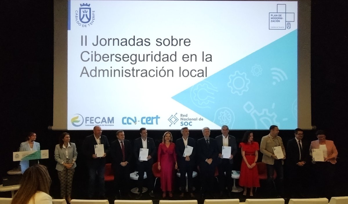 angelgs's tweet photo. Enhorabuena a todos y gracias a @dgonmor por ser el impulsor de este gran avance en seguridad de la información de las entidades locales de #Tenerife https://t.co/MxrT6PybXV