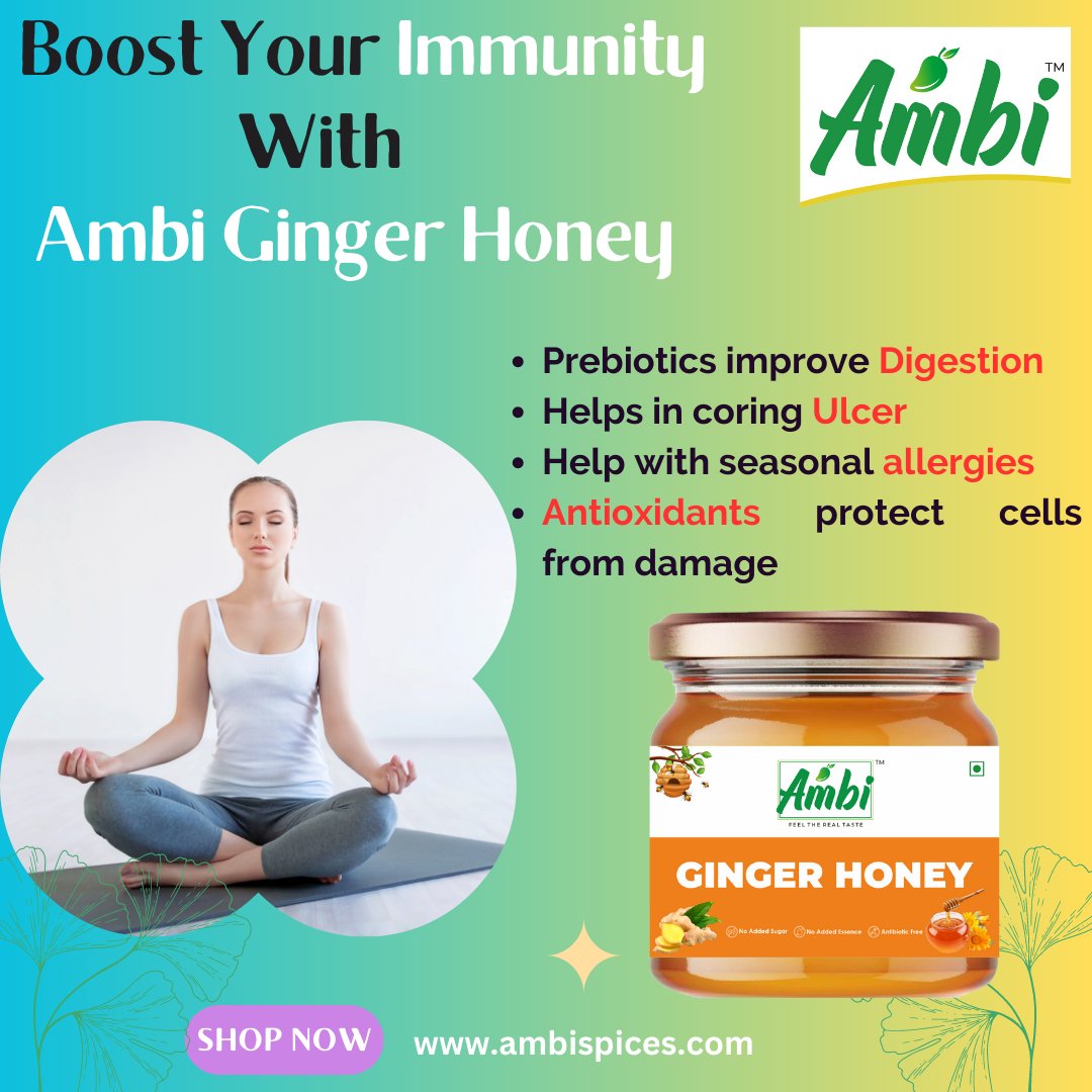 ambifoods's tweet image. Looking for a natural way to boost your immunity? Try Ambi Ginger Honey! 
So why not try Ambi Ginger Honey today and give your body the natural immune boost it deserves?

#ambi #AmbiGingerHoney #NaturalImmunityBoost #HealthyLiving #ambihoney #makhana #ambispices