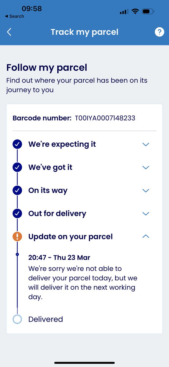 stuartfields's tweet photo. Can be any more clear Evri have lost the parcel its just vanished https://t.co/Yc3pwzcHNE