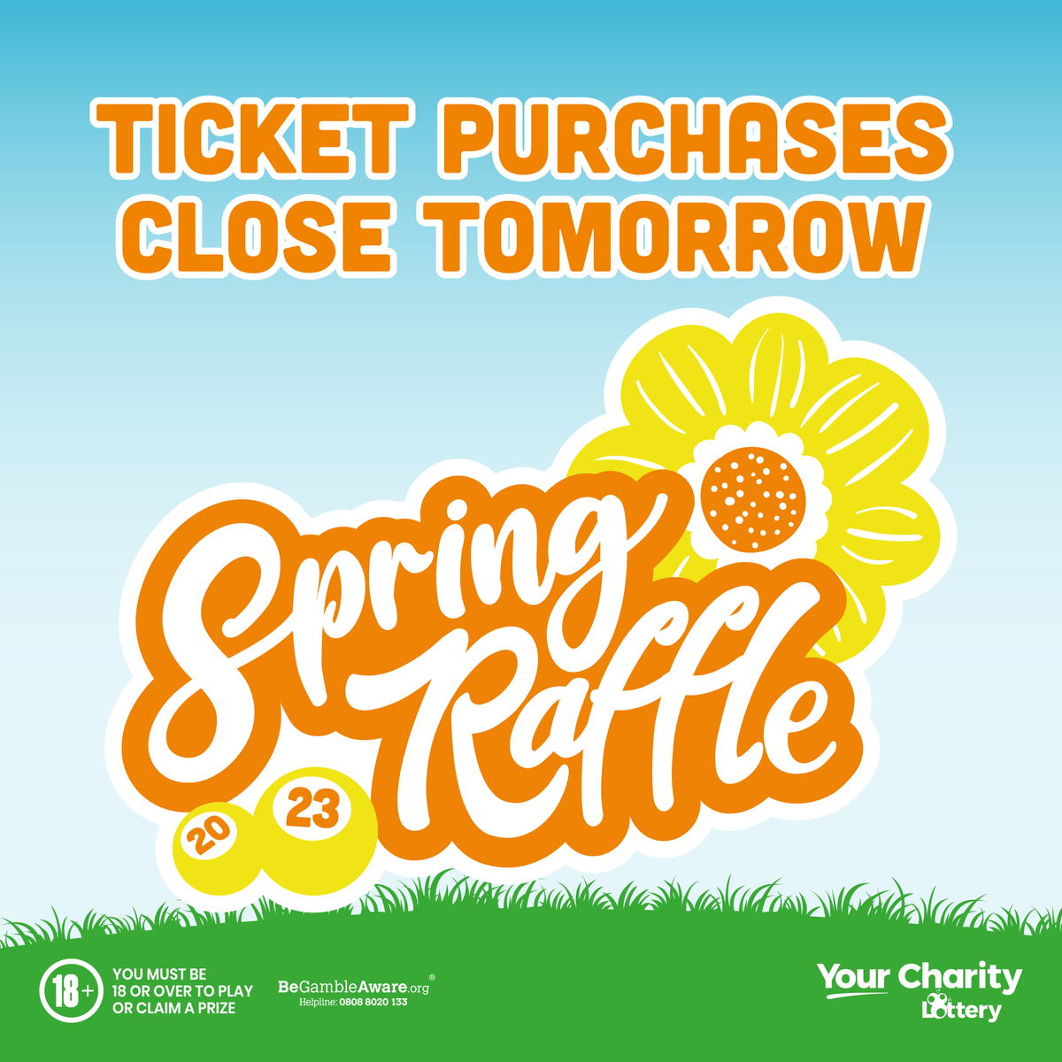 The countdown is on to enter the Spring Raffle and to be in with the chance of winning the year in cash.

👉 Support local charities by taking part for just £1 per ticket: bit.ly/YCLSpringRaff

Players must be 18 or over. 🔞