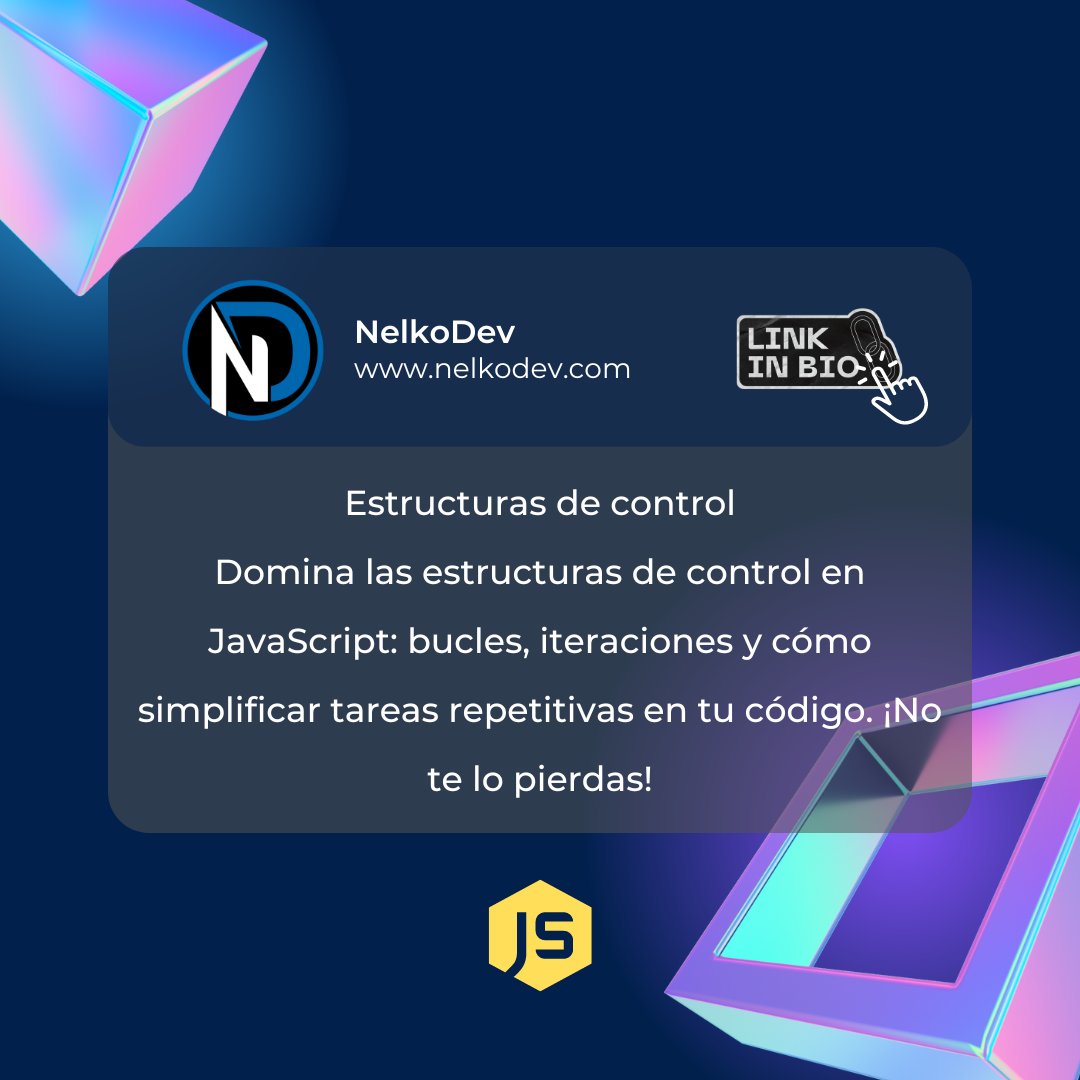 nelkoDev's tweet image. Domina las estructuras de control en JavaScript: bucles, iteraciones y cómo simplificar tareas repetitivas en tu código. ¡No te lo pierdas! #JavaScript #EstructurasDeControl #Bucles #Iteraciones #DesarrolloWeb #Programación