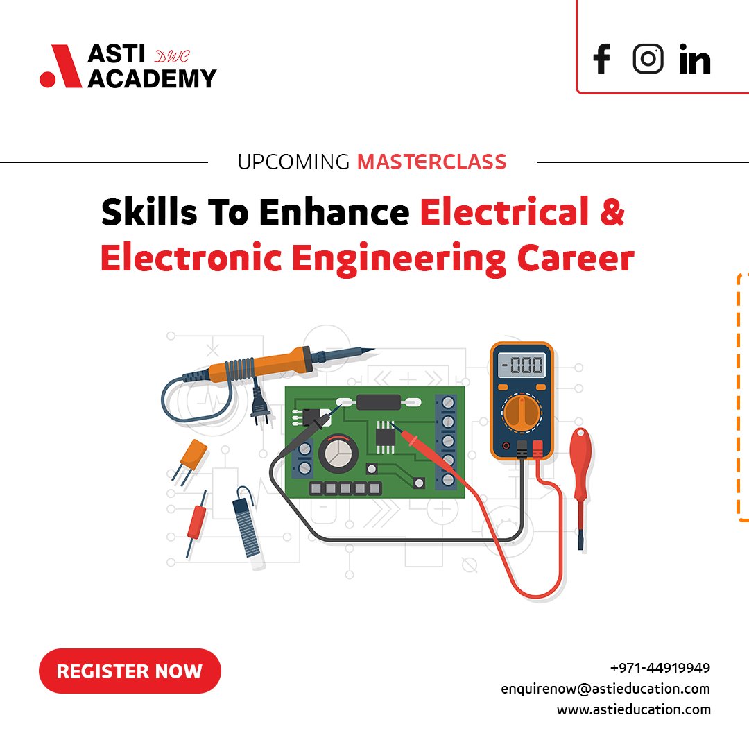 AstiAcademyDWC's tweet image. Spark up your career in electrical engineering with our comprehensive courses! From circuit design to power systems, we&apos;ve got you covered 🔌👨‍🎓 

#electricalengineering  #CareerBoost #CourseProvider #onlineearning #onlinecourses  #astiacademydwc