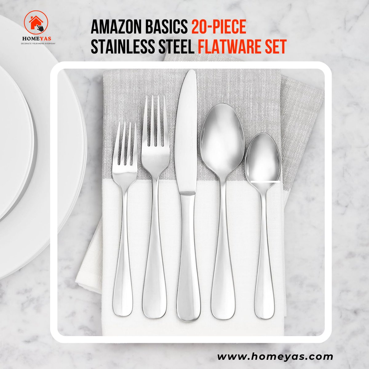 Homeyas_'s tweet photo. The Amazon Basics 20-Piece Stainless Steel Flatware Set is a high-quality and affordable cutlery set that provides everything you need for a complete dining experience.
.
https://t.co/IIqj4P9oaJ
.
.
.
#HighQuality #KitchenEssentials #UtensilSet #Kitchenware
#DurableFlatware https://t.co/Fh6lnJX1Ni