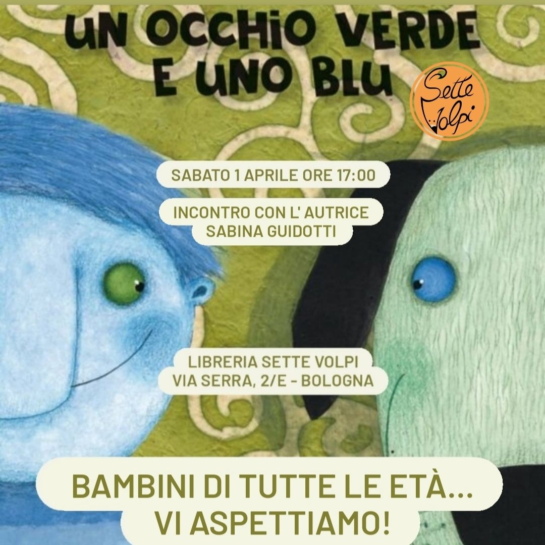 Sabato 1 aprile alle 17 presentiamo UN OCCHIO VERDE E UNO BLU di <a href="/EdizioniMinerva/">Edizioni Minerva</a> insieme all'autrice Sabina Guidotti... Non mancate!
💚💙
#libreriasettevolpi #libreria #libreriaindipendente #bologna #libreriabologna #bolognina #viaserra  #libriperbambini #alboillustrato #cani