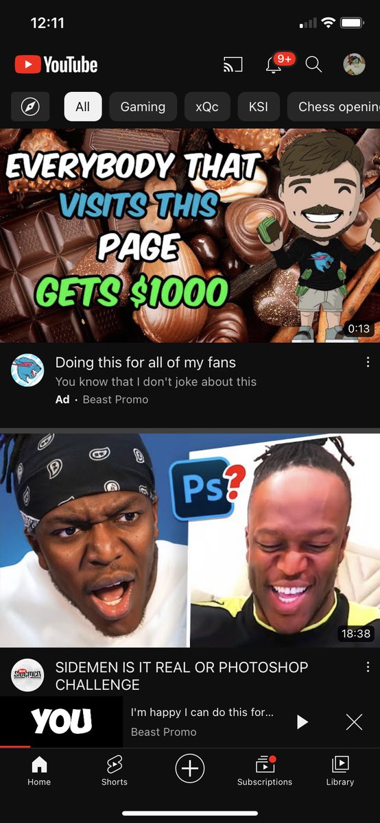 plaubg's tweet photo. @MrBeast Pretty sure this aint you and its an official ad on youtube scamming the youth. https://t.co/Mrw0PVsVzH