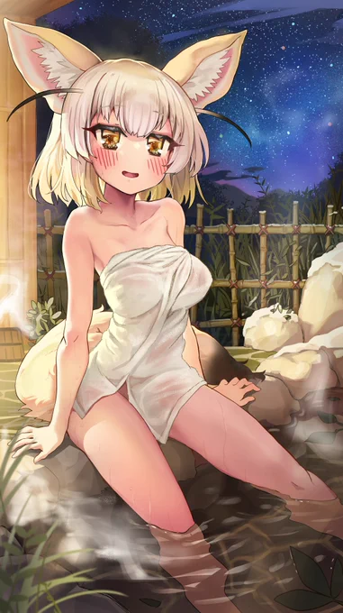 温泉フェネックリクエストいただきました。Thank you!! 