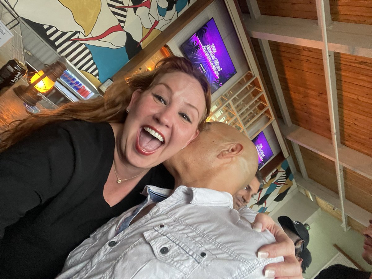 deLisserRobin's tweet photo. @chrisadamo_ @volvoshine @eMergeAmericas @sarahendline @brunosavoca @jdanjohnson @kbclauson @EmilSkandul @KielBerry @paobelt @Bellumio It was! Met great new peep moving to area from SF &amp; NYC &amp; ran into the FL OGs, 1 of which snuck in a kiss before he departed! 🫣 I was assaulted I tell ya - assaulted! 🤣 Today we officially start #NFTweekMiami /#MiamiNFTweek. I’ll be on stage emcee’ing - join us! @magiccitymaria https://t.co/c64e1Is9uz