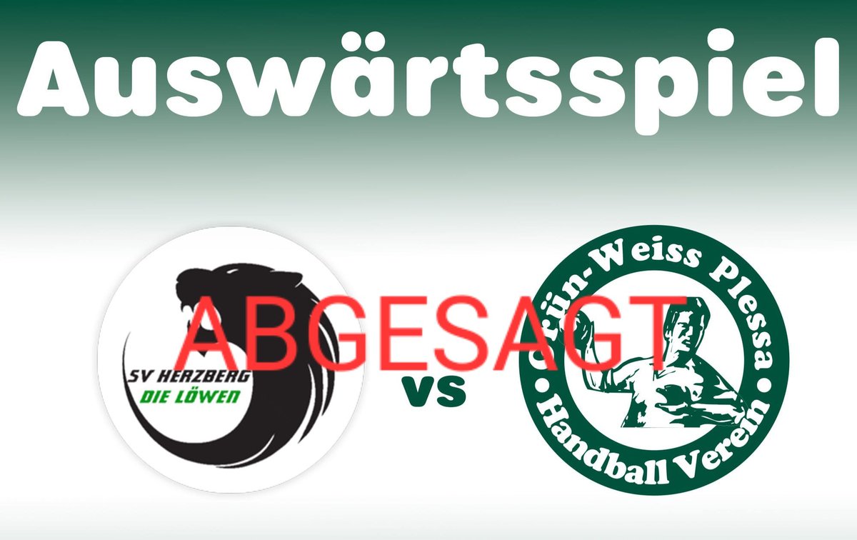 HVP_Liveticker's tweet photo. Unser Spiel am 1.4.23 gegen Herzberg ist abgesagt! Es wird ein Nachholspiel geben. Allen ein schönes Wochenende! 💚🤍💚 https://t.co/Qckr75N0qh