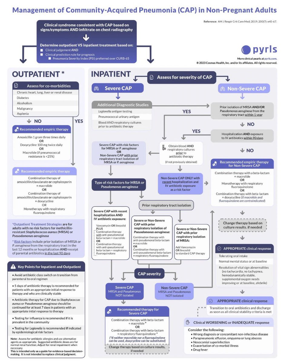 🫁Community-Acquired Pneumonia Management 

#PharmEd #MedEd #MedTwitter #MedStudentTwitter #MedEd