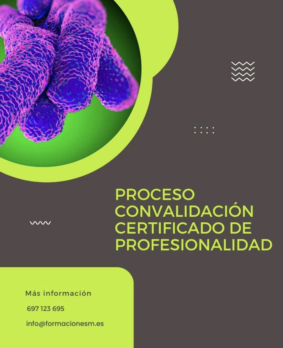 FormacionESM's tweet photo. ¿Quieres obtener el certificado de profesionalidad de nivel 2 de legionella? 🦠

🧑‍🏫Nuestro curso online te guiará en todo el proceso de convalidación. 

Aprenderás todo lo necesario para superar el proceso y obtener tu certificación 👩‍🏫

🔗https://t.co/bqc25X3zLq

#legionelosis https://t.co/yRMIVi1Vbw