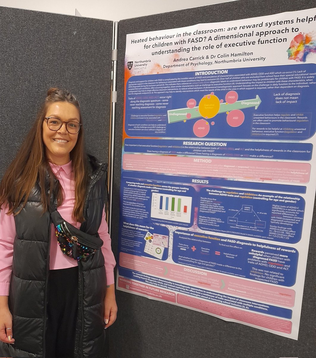 shieldy81's tweet photo. First #research poster presentation @FASDSalford for #SalfordFASD2023 as a mum to a child with #FASD I am proud to be part of making a difference @NorthumbriaPsy @thecackster https://t.co/ExWRnTJFJ2