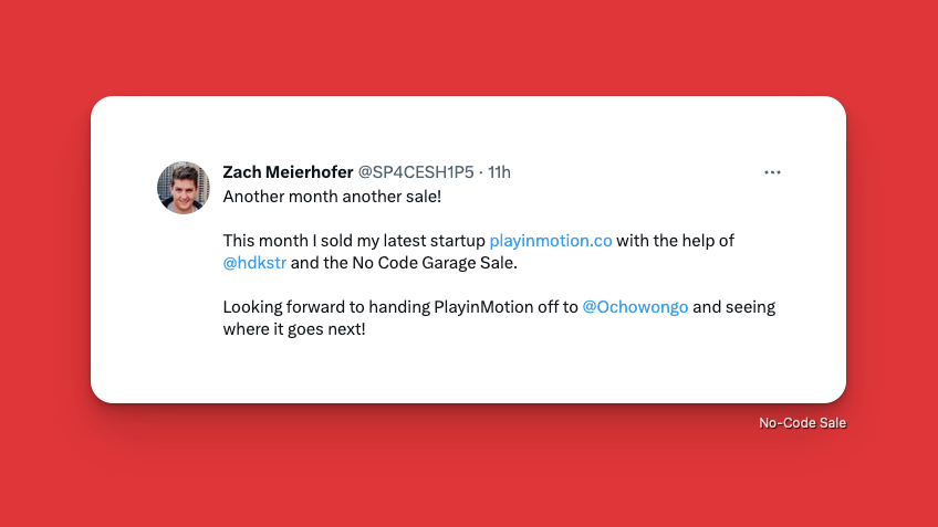 No-Code Sale tweet media