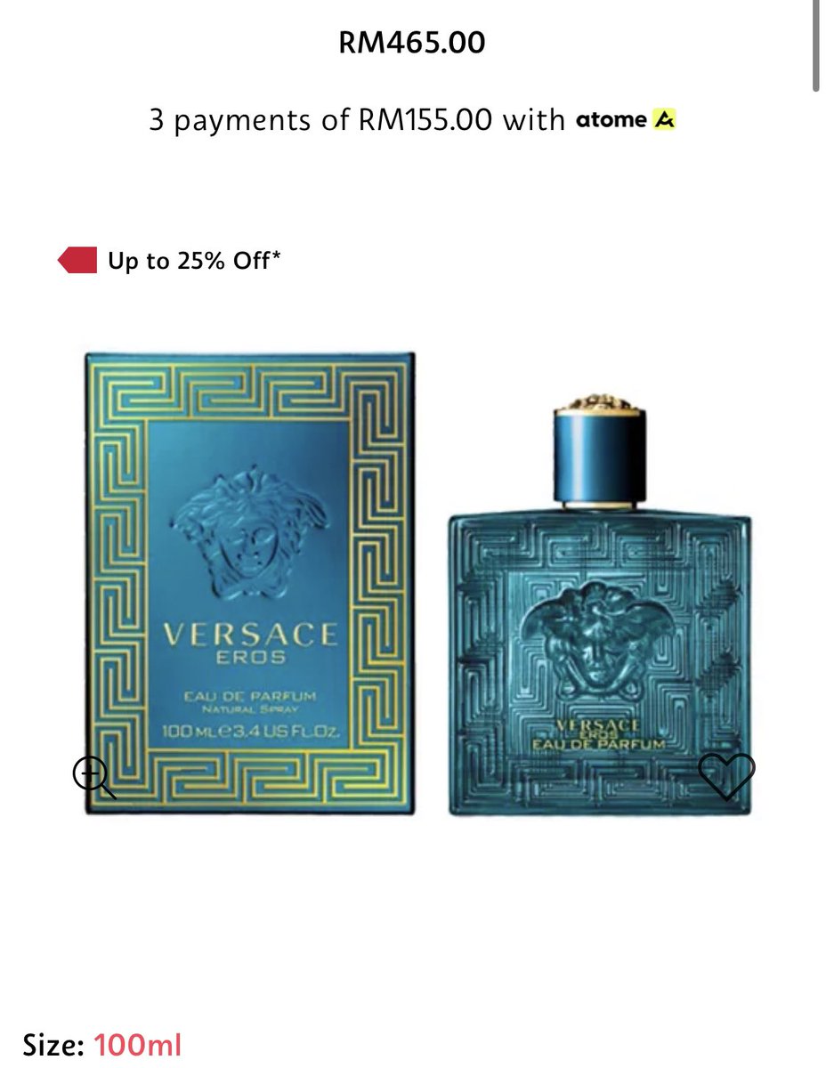 I melting gila kalau bf i pakai perfume Eros ni🫶🏻Tapi boleh pokai kalau asyik beli yang ni je , mana taknya 100ml almost Rm500 weyy😐😑