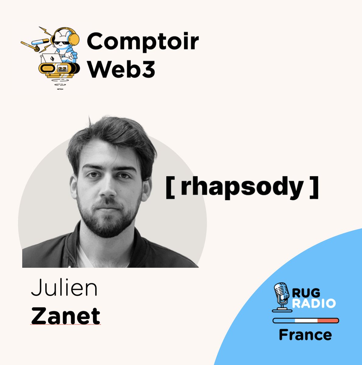 gm tout le monde ☀️ 
Rendez-vous ce soir à 19h pour votre show préféré COMPTOIR WEB3 🍺  

<a href="/julien0x/">Julien0x</a> nous fera l'honneur de venir sur l'émission pour nous parler de @rhapsodycurated une plateforme NFT entièrement dédiée à la photography 📸 

Inscrivez-vous en commentaire 👇