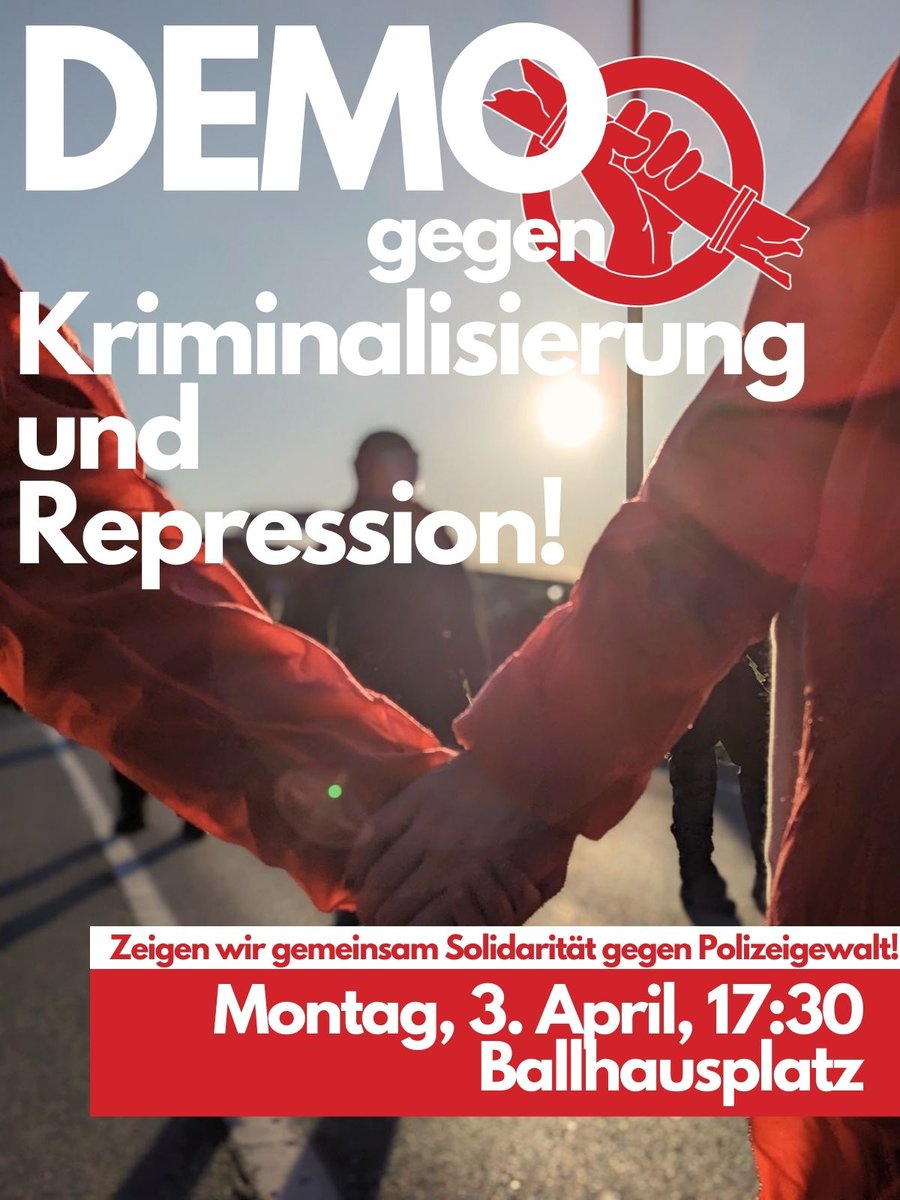SystemChangeAT's tweet photo. Gegen Kriminalisierung und Repression, kommt zu unserer Soli-Demo am Montag! 

"Während die wahren Kriminellen diese Woche bei der #EuropeanGasConference saßen, wird die Klimabewegung auf eine noch nie dagewesene Weise kriminalisiert !"

Pressemitteilung: https://t.co/NUNGAK53Rz https://t.co/KhaXAgKyEZ