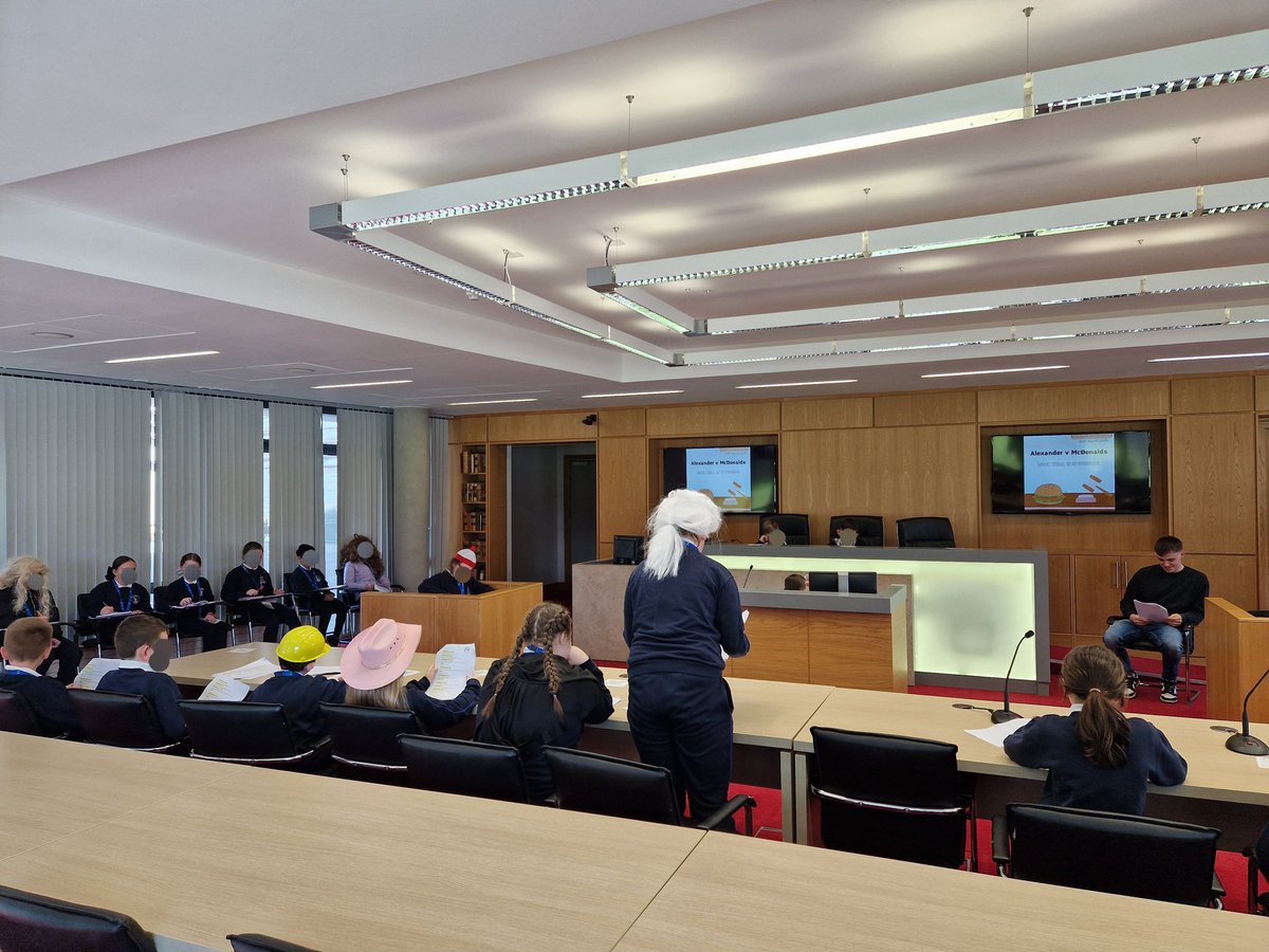 UCDforALL's tweet photo. We are delighted to have students from Holy Spirit Primary school joining us today for their mock trial in @UCDLawSchool, as part of the Law in the Classroom Module.

The case of Alexander v McDonalds in now in session.

#pathwaystoprofessions #ucdforall #ucdlaw https://t.co/kHl0WSJyM2