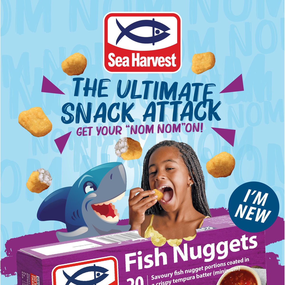 SeaHarvestSA's tweet photo. How to beat a SNACK ATTACK in three steps:
1. Take Sea Harvest Fish Nuggets out of the freezer.
2. Pop into the airfryer or oven for 20 mins.
3. Get ready to nom nom away!
#NomNomNuggets #UltimateSnackAttack #SeaHarvest https://t.co/FFB6gIvWpO