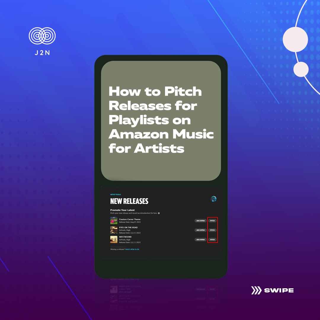 June2November's tweet photo. As a music artist, there are various platforms you can pitch your releases on all by yourself - one of which is @amazonmusic for artists.  

Look through to know how to make this happen 👇 https://t.co/H6BhS1KcVc