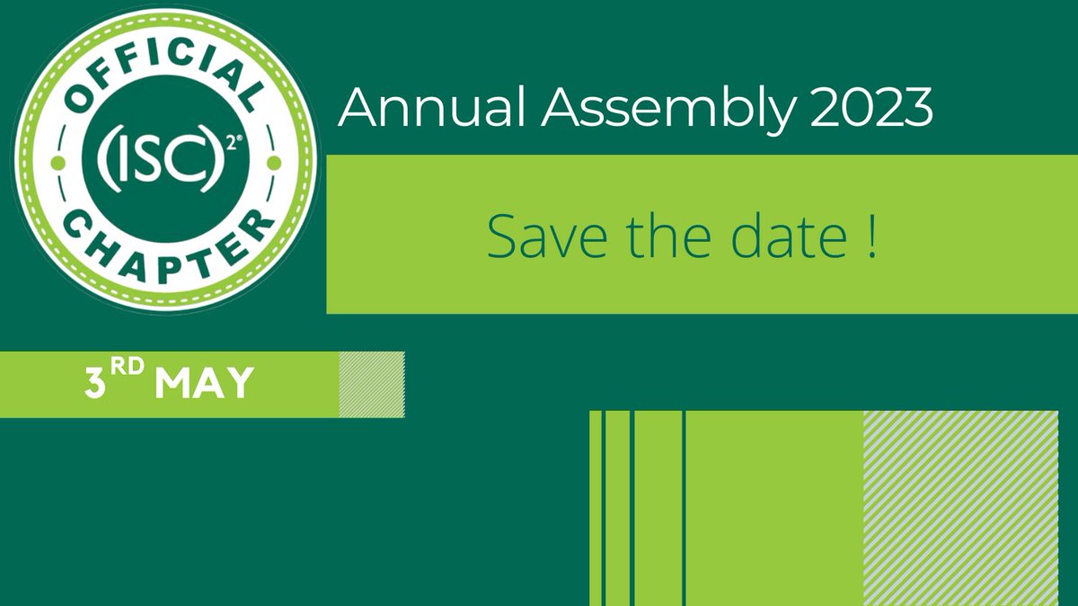 isc2ch2's tweet photo. Our general assembly is in preparation. Please, save the date : 03.05.2023 
The event will be located in Zürich, more info to come soon. https://t.co/RWyzBe5teB