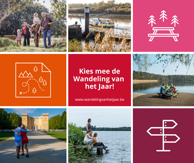 5 kandidaten, maanden stapplezier en een spannende zoektocht naar de favoriet: dat is de wedstrijd Wandeling van het jaar! Gaat de titel in 2023 naar Bornem, Mol, Retie, Schelle of  Zoersel? Wandelaars kunnen tot 31 augustus stemmen voor hun favoriet op wandelingvanhetjaar.be