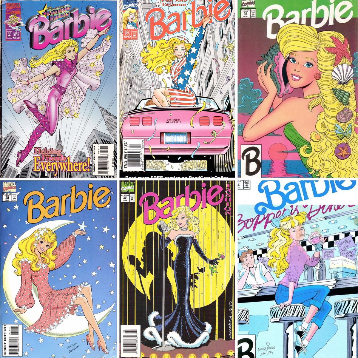on Twitter "90???s barbie comic book covers"