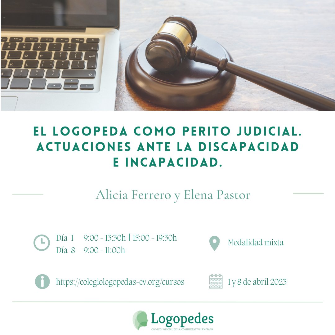 📢Ampliamos el PLAZO DE INSCRIPCIÓN 
⬛️Fecha de inscripción: hasta hoy 30 de marzo.
⬛️Fecha del curso: 1 y 8 de abril.
⬛️Modalidad mixta: 30 plazas.

📝Más información en la web del COLCV👇👇
colegiologopedas-cv.org/cursos/buscar