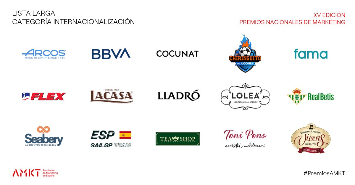 🔻 Lista Larga de la categoría de #Internacionalización:

<a href="/Arcos/">Arcos</a> | <a href="/bbva/">BBVA</a> | #Cocunat | <a href="/elchiringuitotv/">El Chiringuito TV</a> | <a href="/FamaSofas/">Fama Sofas</a> | #Flex | <a href="/Lacasaytu/">Chocolates Lacasa</a> | <a href="/lladro/">Lladró</a> | <a href="/lolea_global/">Lolea Global</a> | <a href="/RealBetis/">Real Betis Balompié 🌴💚</a> | <a href="/Seabery/">Seabery</a> | <a href="/SailGPESP/">Spain SailGP Team</a> | <a href="/Tea_Shop_Spain/">Tea Shop</a> | #ToniPons | <a href="/TorronsVicens/">Torrons Vicens</a>

#PremiosAMKT