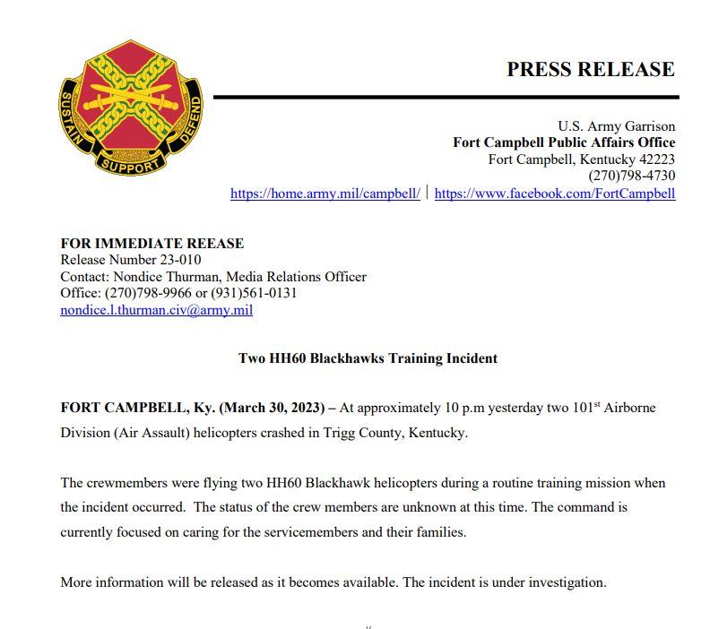 101st Airborne Div. tweet media