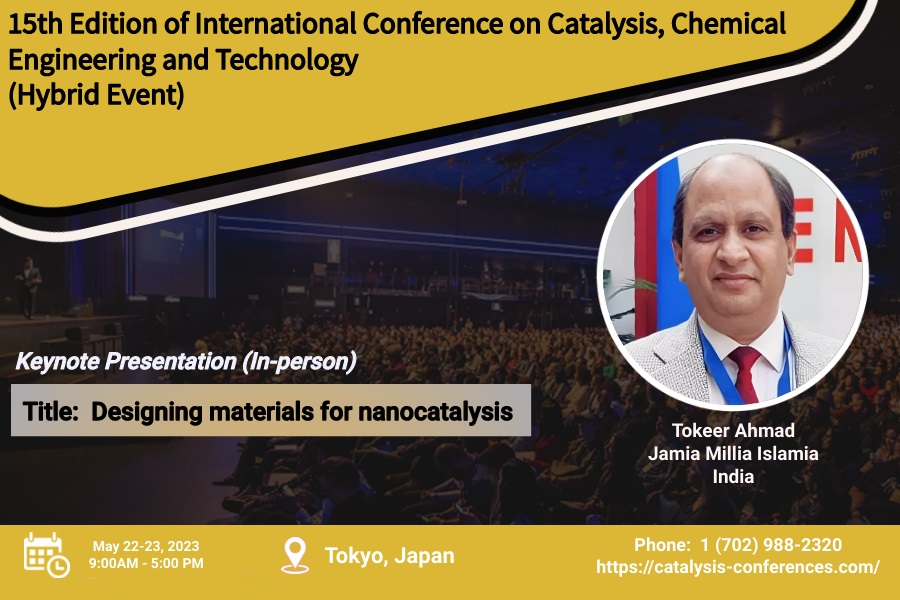 CatalysisEvent's tweet photo. Join us with @AhmadTokeer from @jmiu_official, India at our #CCTEvent #HybridEvent scheduled during May 22-23, 2023 at #Tokyo
If you are interested to participate in #CCT2023, reach us at Whatsapp: +1 (440) 941 2981
#catalysis2023 #cct2023 #catalysisevents #chemicalengineering https://t.co/b4Eq6TGgNf