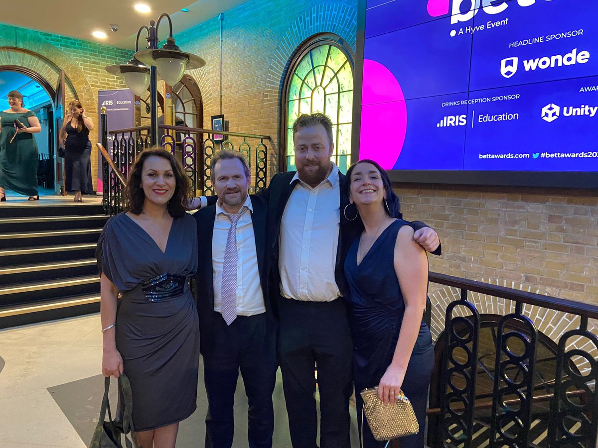 GECCollect's tweet image. #TeamGEC at the @BettAwards last night! @gemfunk @LaytonTamberlin @Benclydesmith @NicolePonsford Feeling like winners as caught up with so much of the Collective, loved the celebrations and even hit the dance floor! 🪩 Thanks @Bett_show @besatweet @CJPWright