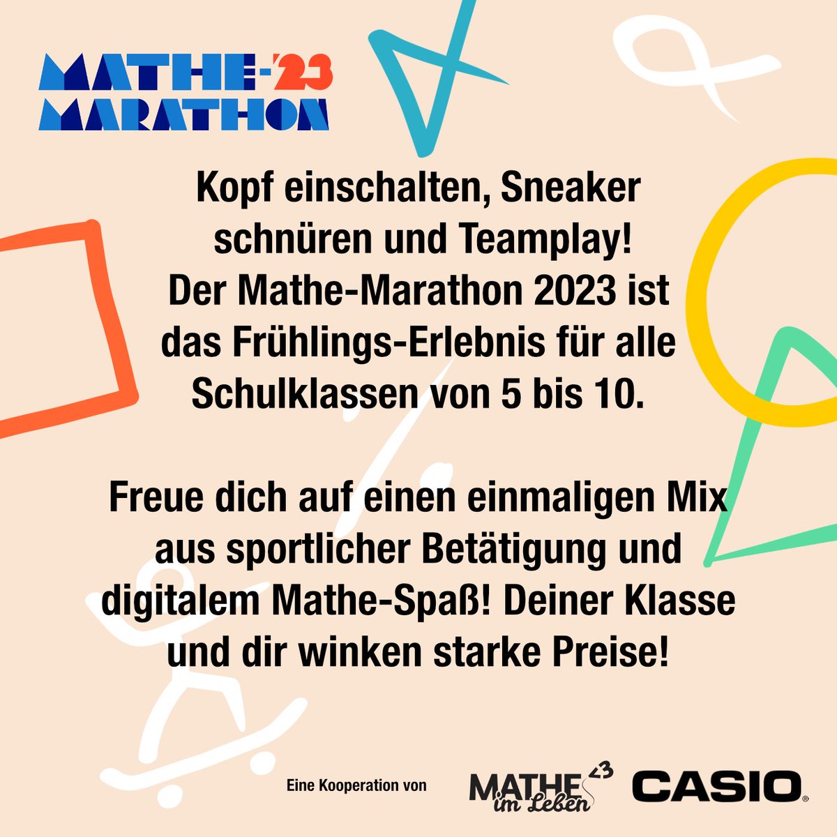 In 3 Wochen beginnt der Mathe-Marathon! Habt ihr euch bereits registriert? Wenn nein, worauf wartet ihr? Jetzt registrieren und direkt ab dem 1. Mai kostenfrei am Contest teilnehmen und mit etwas Glück tolle Preise gewinnen! bit.ly/Mathe-Marathon…

#mathemarathon #mathe #contest