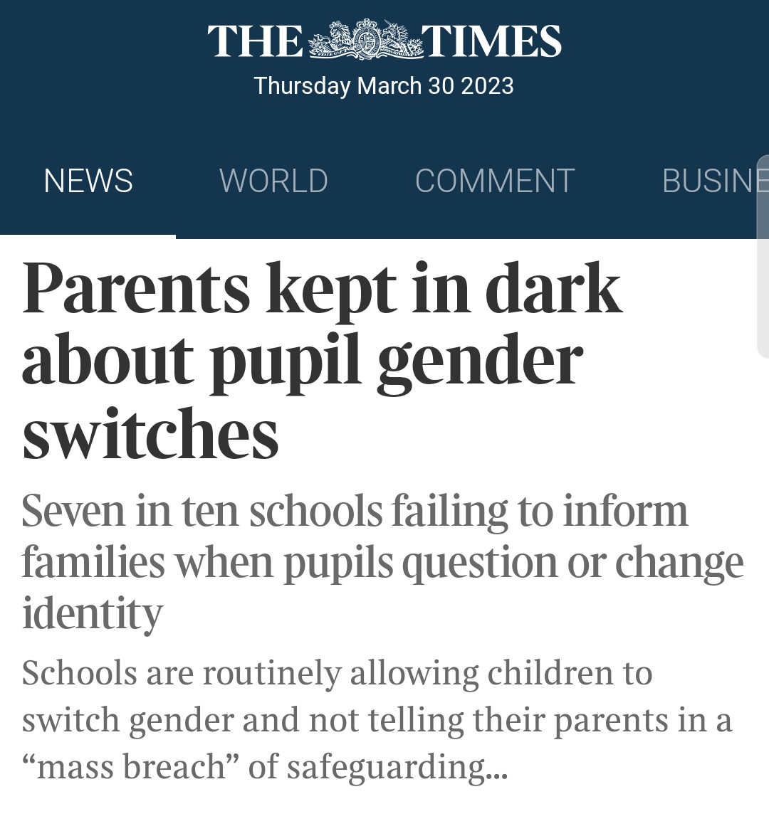 Devon_OnEarth's tweet photo. Speaking as an ex-teacher, it's not a breach of Safeguarding to not tell parents. In fact, the opposite is true. Its a breach of Safeguarding to inform the parents without the child's permission. https://t.co/ELSSJOdVcW