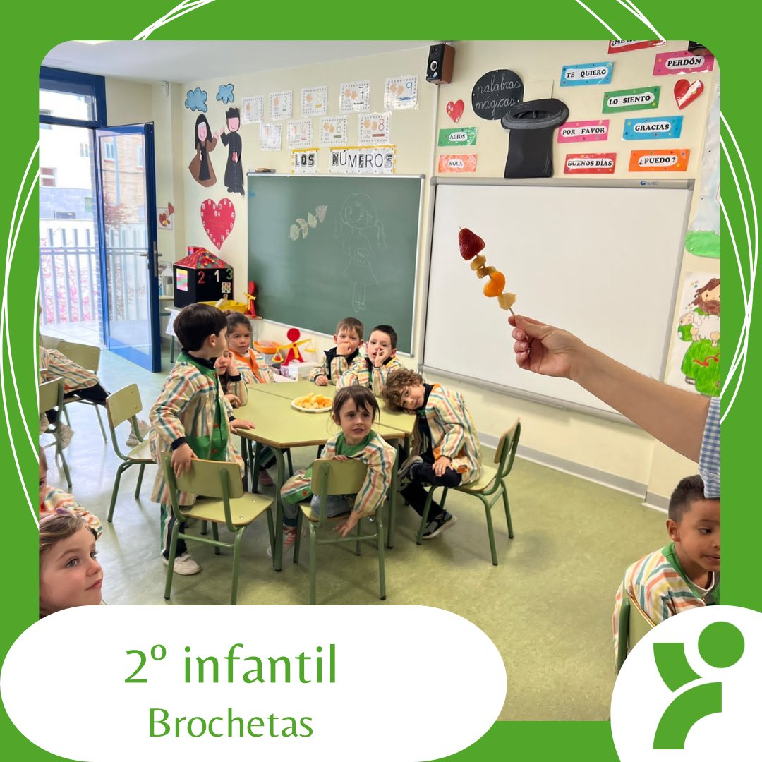 EOssoZ's tweet photo. Los alumnos de 2º de infantil, en el proyecto “Chiquichef” elaboran ricas brochetas saludables con frutas.

#unasumabrillante #colegiobilingüe #zaragoza #teresianas @feteresiana #brochetas #saludables https://t.co/RNPULHzrdS