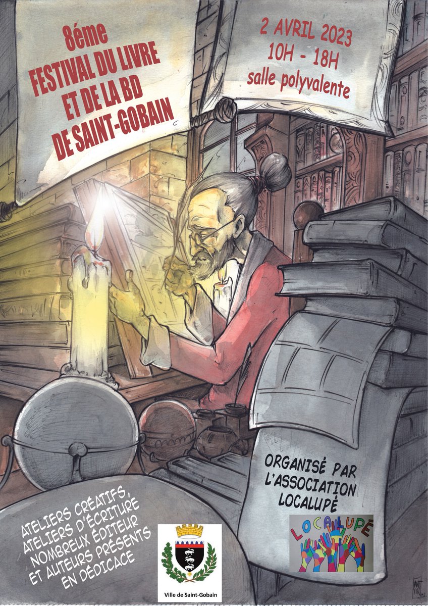 YannickARFradin's tweet photo. Prochaines dédicaces au 8ème Festival du Livre et de la BD de Saint-Gobain, le dimanche 2 avril, de 10h à 18h (Aisne - 02).

Rendez-vous à la salle polyvalente :-) https://t.co/LmML4xvFi7