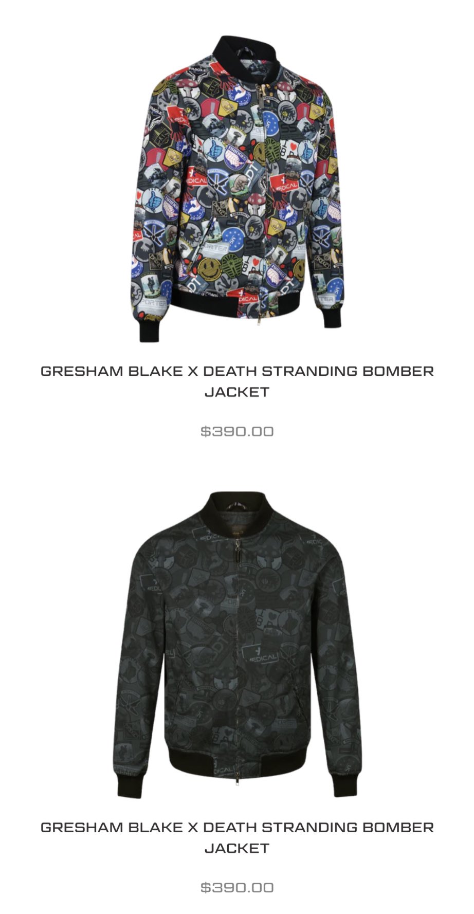 【シゲ】gresham Black × DEATH STRANDING Gresham Blake x Death Stranding Tracksuit – Kojima Productions