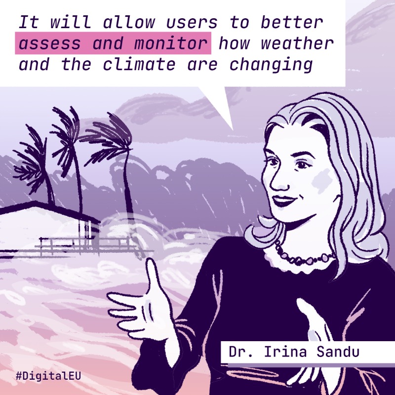 DigitalEU's tweet photo. #DestinE ๐: helping achieve the EU green & digital transition ๐ฑ๐ค๐ค
Want to learn more on this ๐ช๐บ initiative that aims to make the world a better place?
๐ฒ Watch the full interview with our #TechXperts Peter Bauer & @irinasandu_ec from @ECMWF!
#DigitalEU #EUGreenDeal