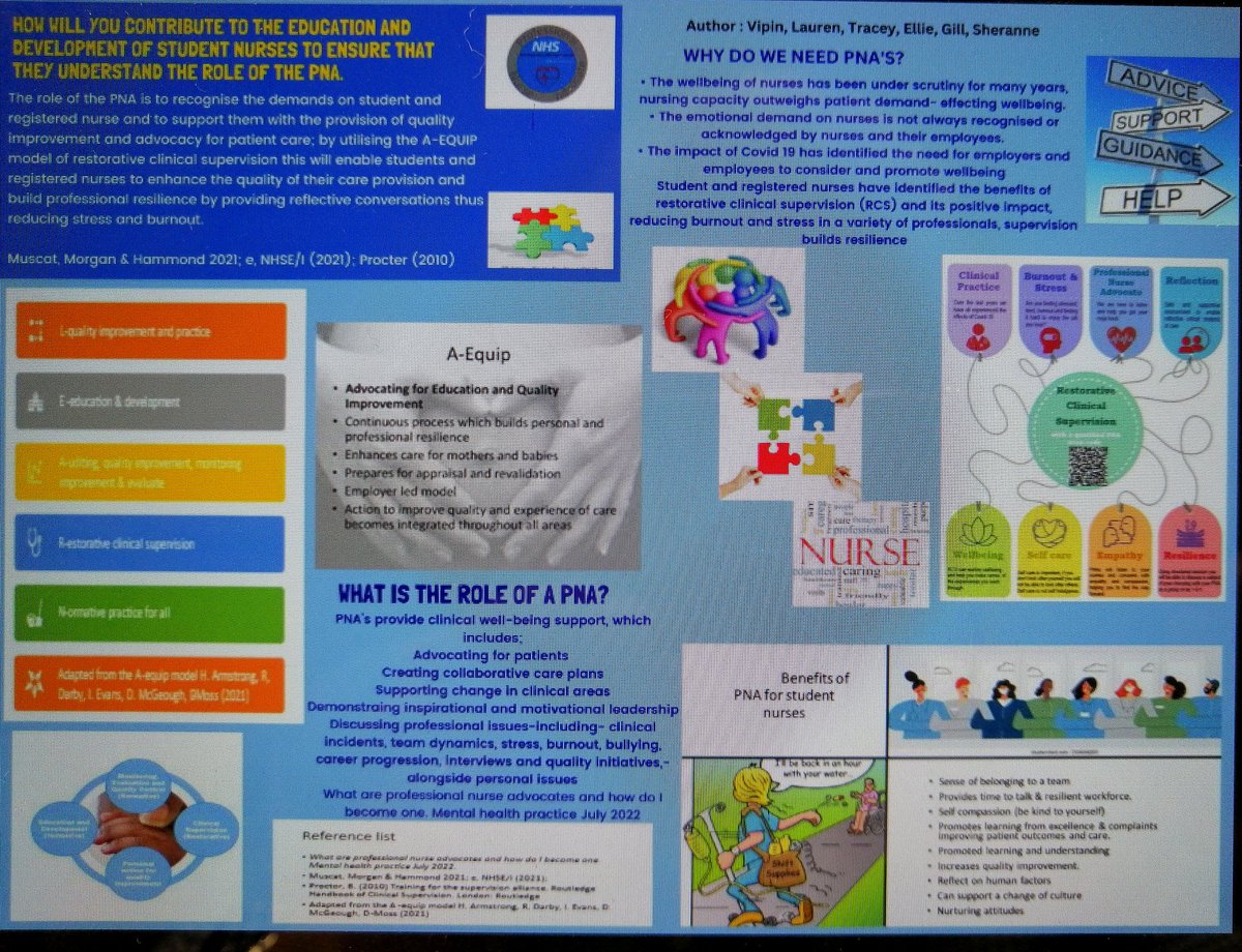 Poster presentation team B are stressing the importance of the PNA role for students-great creativity and  clear commitment to valuing and supporting students. At the university of northampton it's been an absolute privilege to deliver the PNA /PMA module